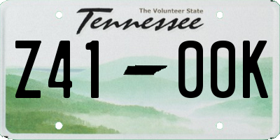 TN license plate Z4100K