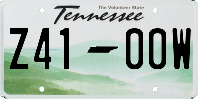 TN license plate Z4100W