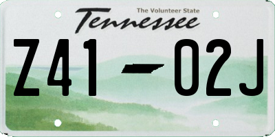 TN license plate Z4102J