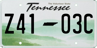 TN license plate Z4103C