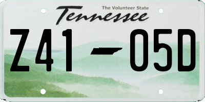 TN license plate Z4105D