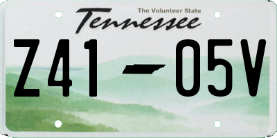 TN license plate Z4105V