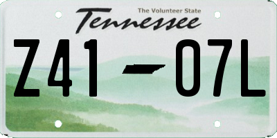 TN license plate Z4107L