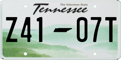 TN license plate Z4107T