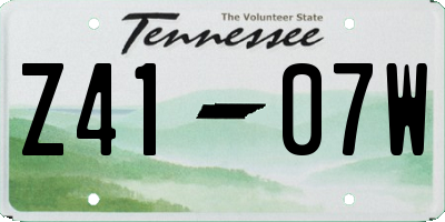 TN license plate Z4107W