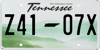 TN license plate Z4107X