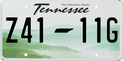TN license plate Z4111G