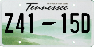 TN license plate Z4115D