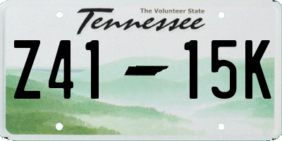 TN license plate Z4115K