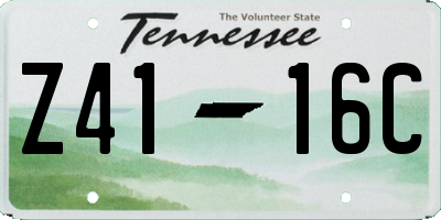 TN license plate Z4116C