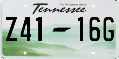 TN license plate Z4116G