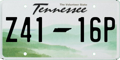 TN license plate Z4116P