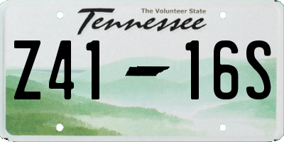TN license plate Z4116S
