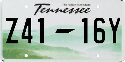 TN license plate Z4116Y
