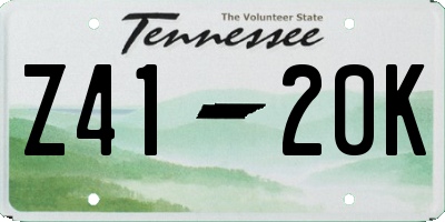 TN license plate Z4120K