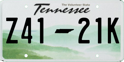 TN license plate Z4121K