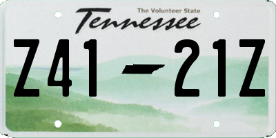 TN license plate Z4121Z