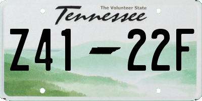 TN license plate Z4122F