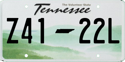TN license plate Z4122L