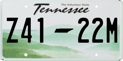 TN license plate Z4122M