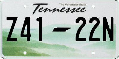 TN license plate Z4122N