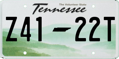 TN license plate Z4122T