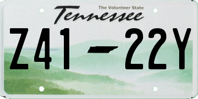 TN license plate Z4122Y