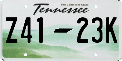 TN license plate Z4123K