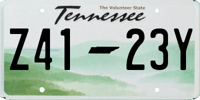 TN license plate Z4123Y
