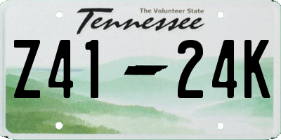 TN license plate Z4124K