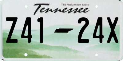TN license plate Z4124X