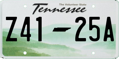 TN license plate Z4125A