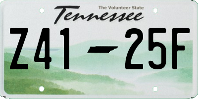 TN license plate Z4125F