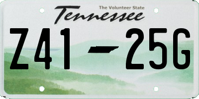 TN license plate Z4125G