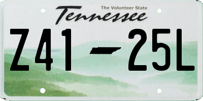 TN license plate Z4125L