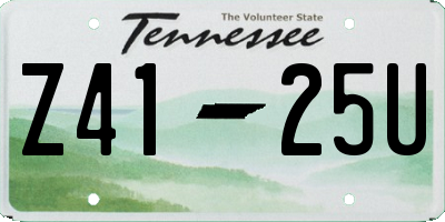 TN license plate Z4125U