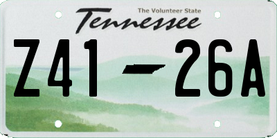 TN license plate Z4126A