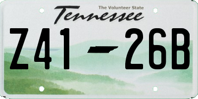 TN license plate Z4126B