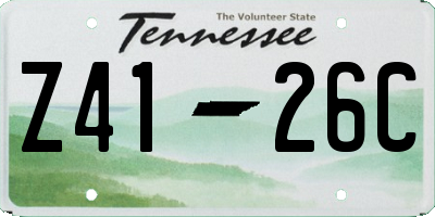 TN license plate Z4126C