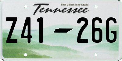 TN license plate Z4126G