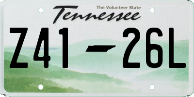 TN license plate Z4126L