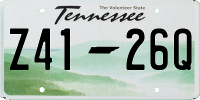 TN license plate Z4126Q