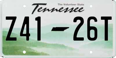 TN license plate Z4126T