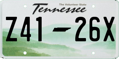 TN license plate Z4126X