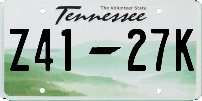 TN license plate Z4127K