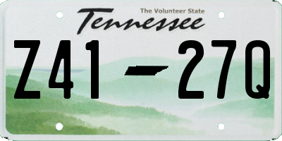 TN license plate Z4127Q