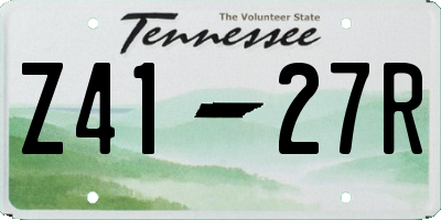 TN license plate Z4127R