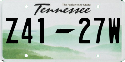 TN license plate Z4127W