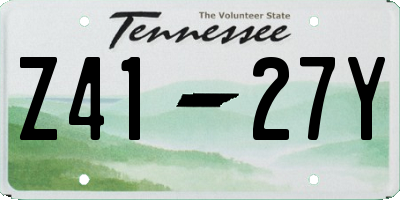 TN license plate Z4127Y