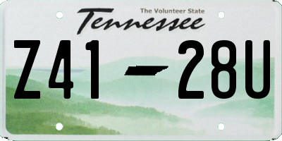 TN license plate Z4128U